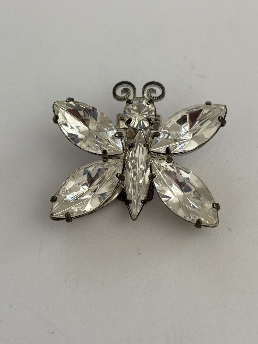 Vintage Nancy Katz Dress Clip Clear Rhinestones